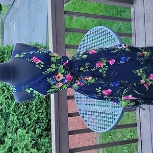 LE LIS NAVY BLUE MAXI DRESS